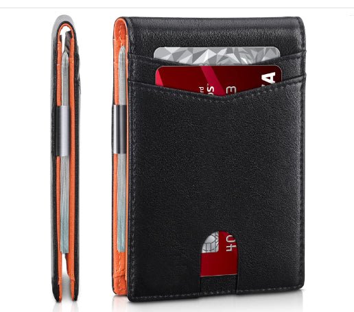 PU Leather Multiple Card Slots Anti - theft Wallet Card Holder - Glitch 69
