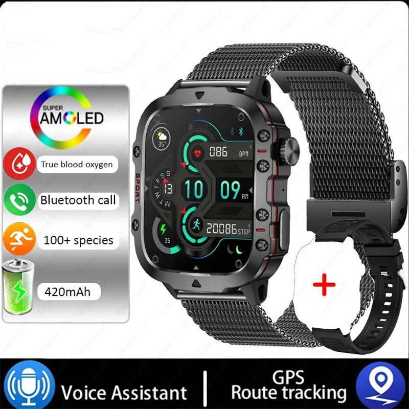 Smart watch Bluetooth call, heart rate, blood pressure, body temperature monitoring, outdoor three proof exercise - Glitch 69
