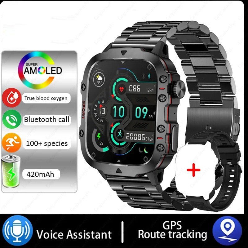 Smart watch Bluetooth call, heart rate, blood pressure, body temperature monitoring, outdoor three proof exercise - Glitch 69