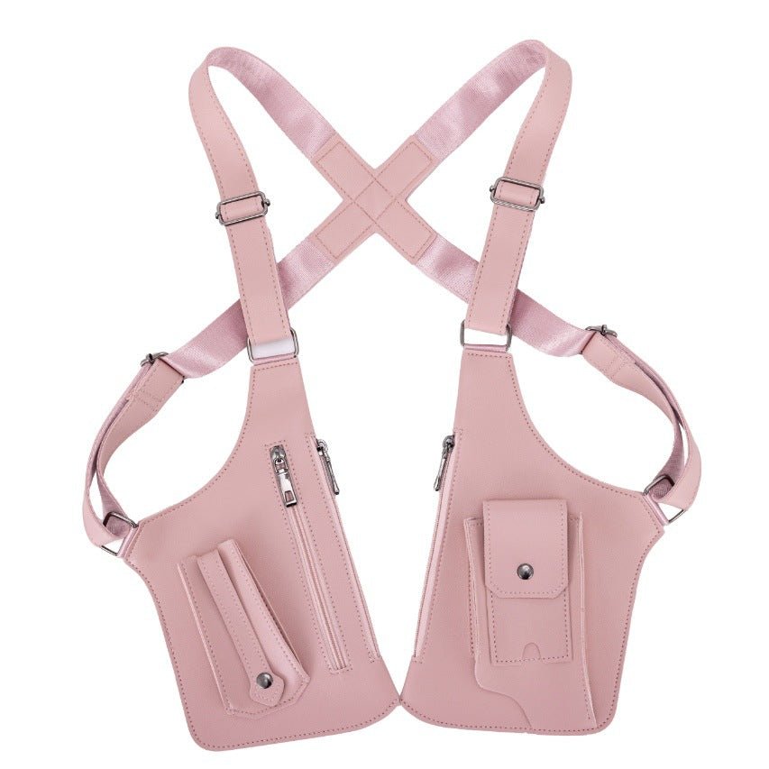 Vest bag tactical chest bag new men's retro backpack armpit bag multifunctional shoulder bag outdoor sports men's bag - Glitch 69