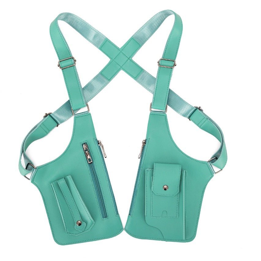 Vest bag tactical chest bag new men's retro backpack armpit bag multifunctional shoulder bag outdoor sports men's bag - Glitch 69