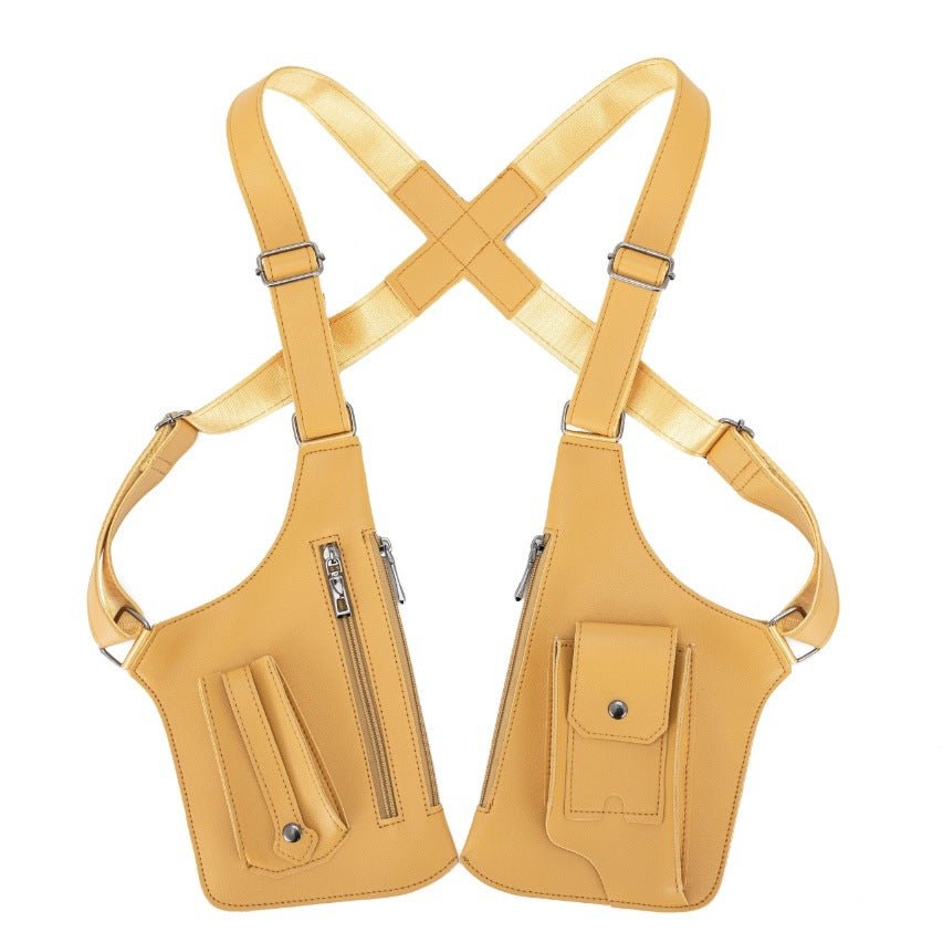 Vest bag tactical chest bag new men's retro backpack armpit bag multifunctional shoulder bag outdoor sports men's bag - Glitch 69